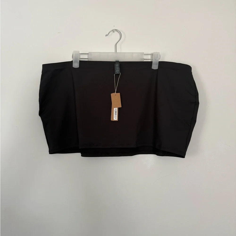 Skims Recycled Swim Micro Mini Skirt Womens 2X Onyx Black Pull On Swimwear